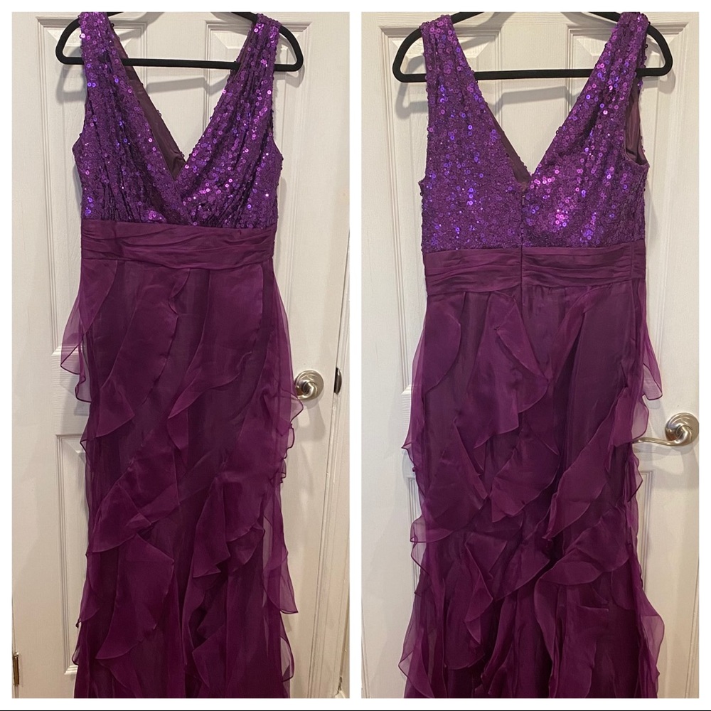 Badgley Mischka Sequined Halter Dress